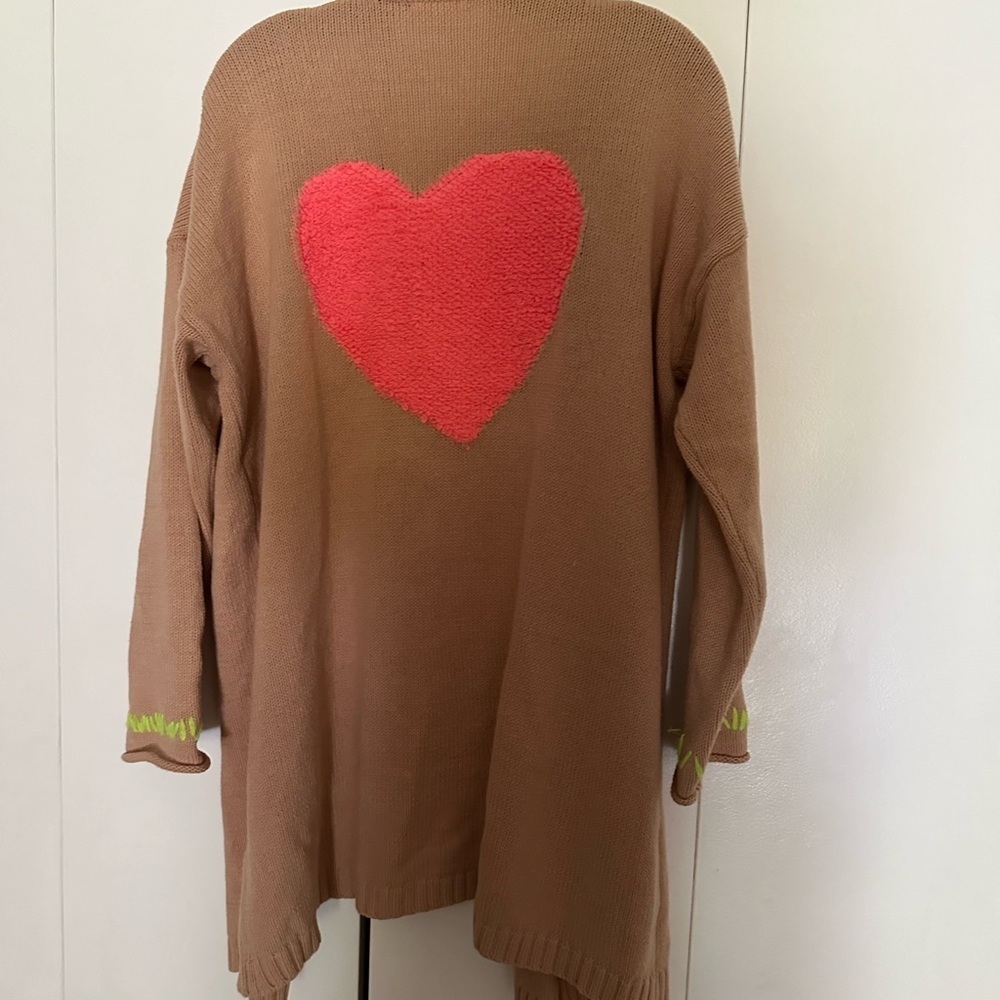 Lisa Todd size Large cardigan 
Have a heart with this beauty
